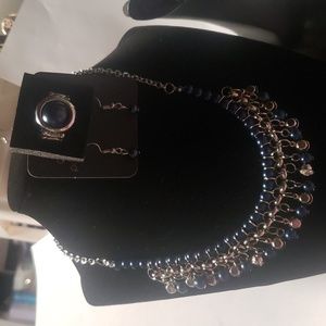 Paparazzi #863 necklace with matching earrings and ring